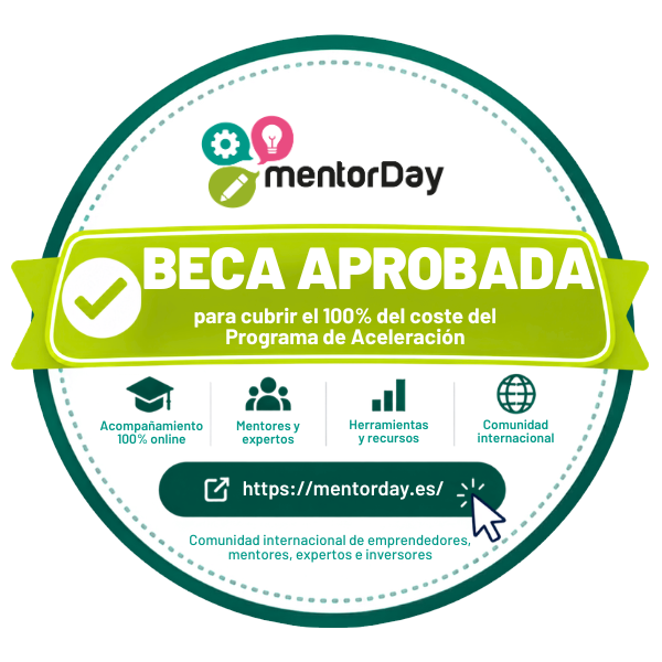 Sello beca aprobada. Español MentorDay
